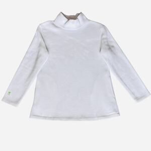 Dudley Stephens Girls Sz 12 White Fleece Mock‎ Neck Turtleneck Side Seam Pockets